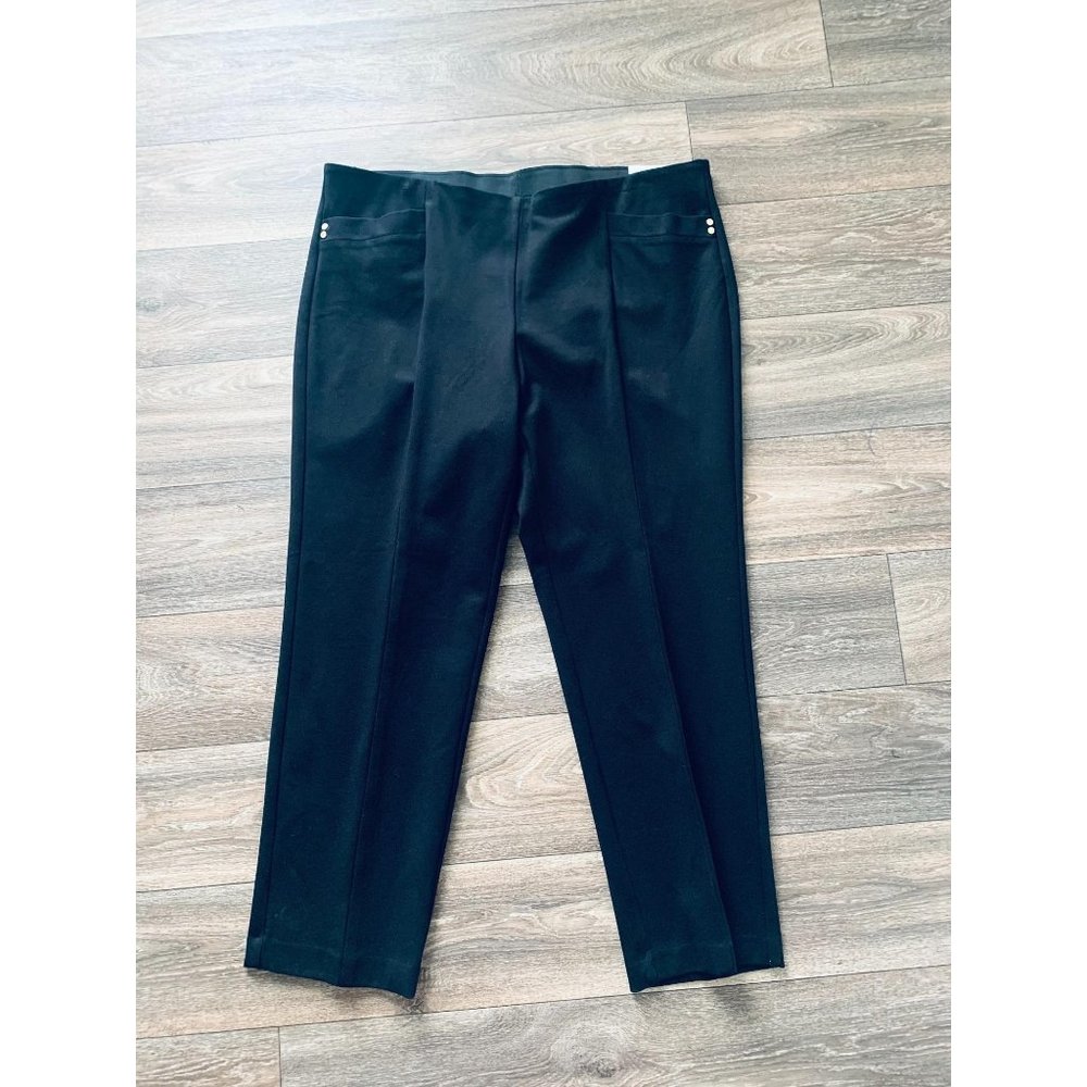Anne Klein slim leg black dress pants 3X NWT